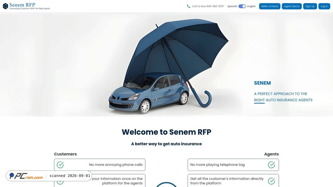 Screenshot von senemrfp.com