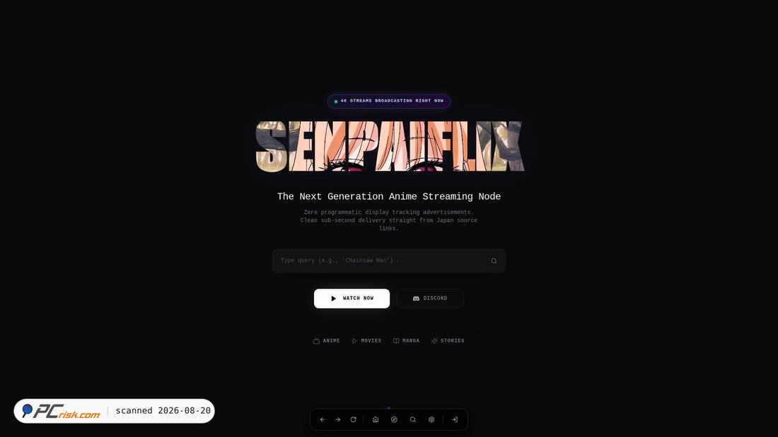 Screenshot von senpaiflix.fun
