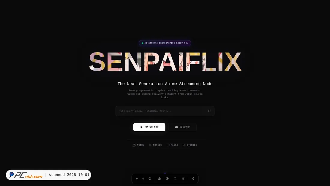 Screenshot van senpaiflix.fun