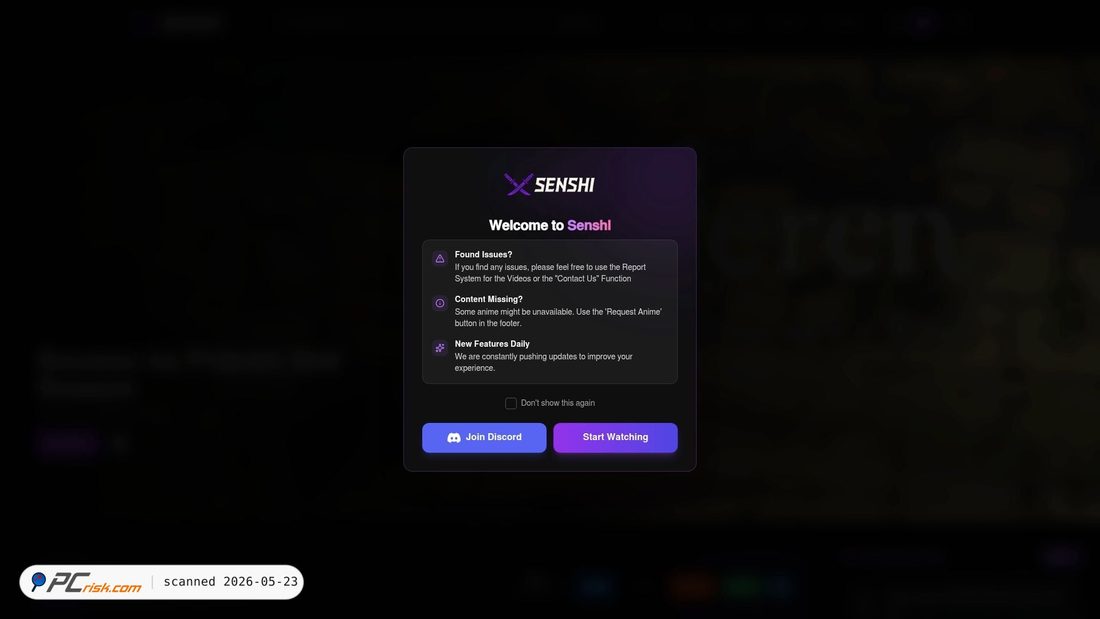 Screenshot of senshi.live