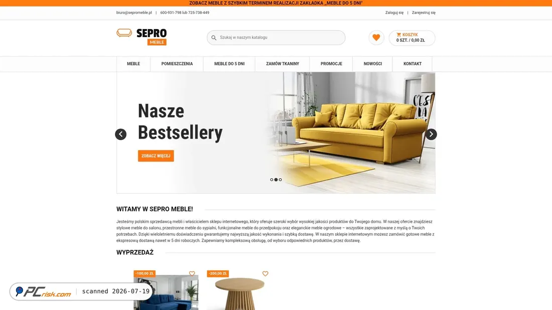 Screenshot of sepromeble.pl