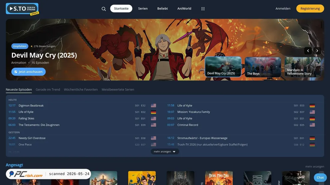 Screenshot of serienstream.to