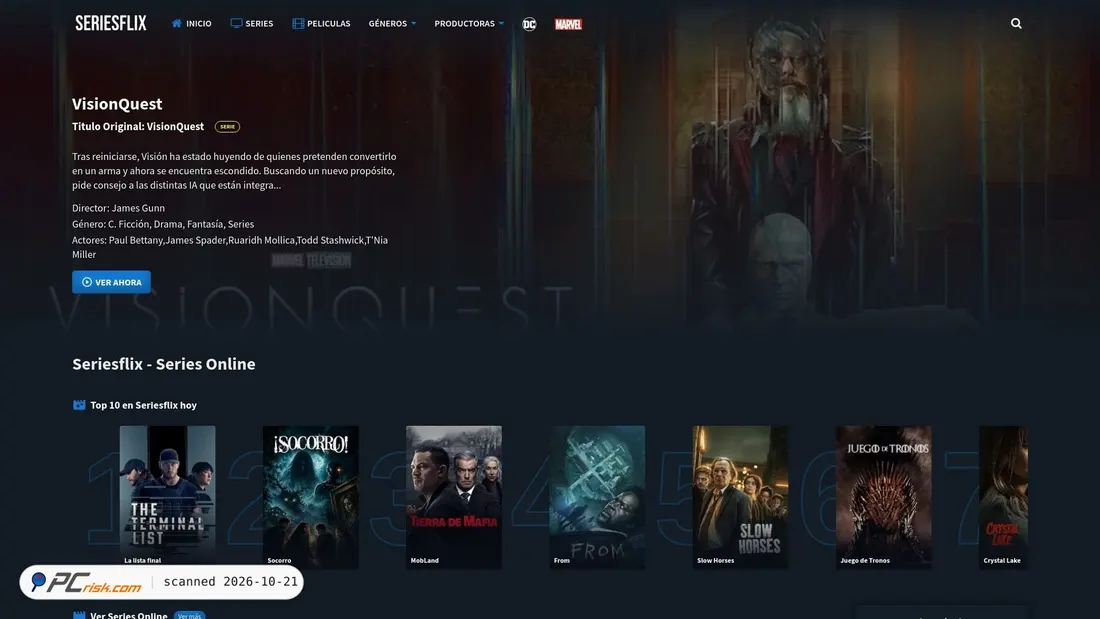 Screenshot von seriesflixhd.pw