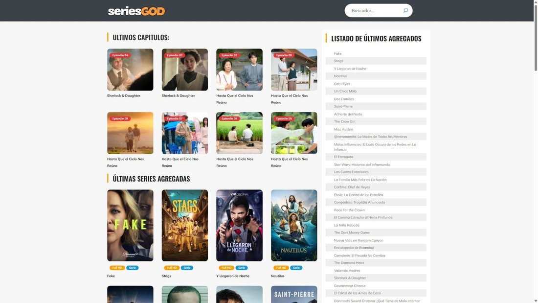 Screenshot van seriesgod.com