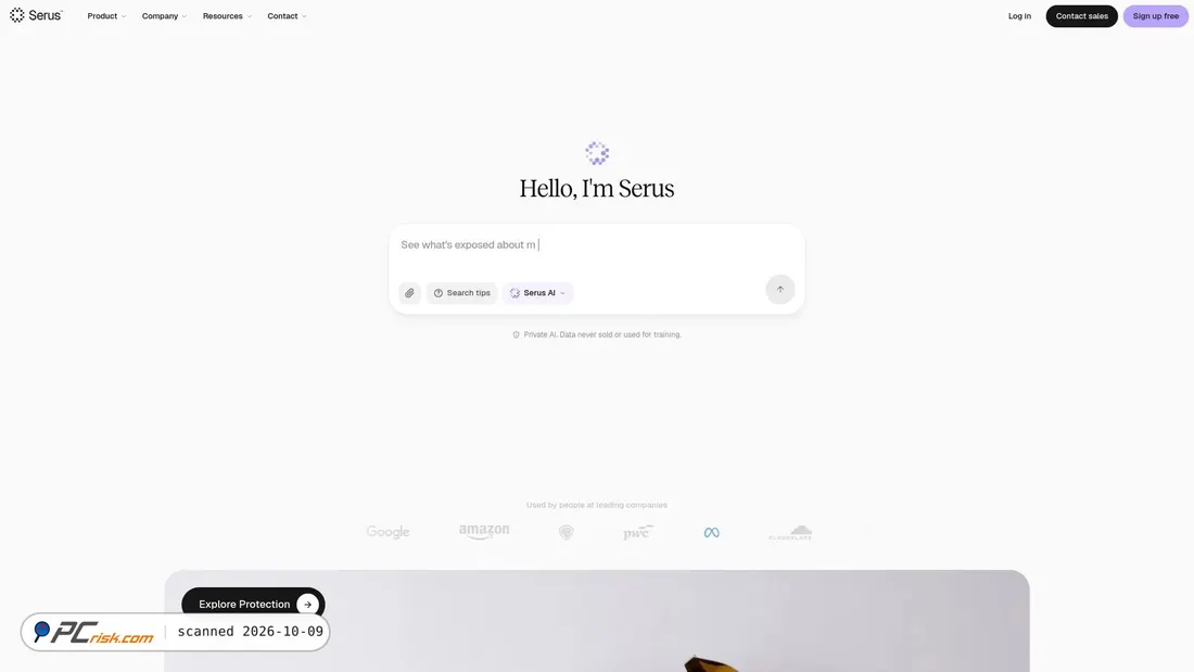 Captura de ecrã de serus.ai