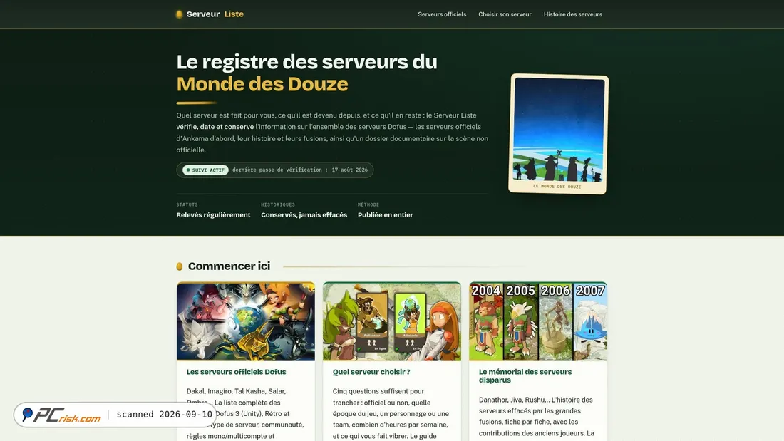 Screenshot of serveur-liste.com