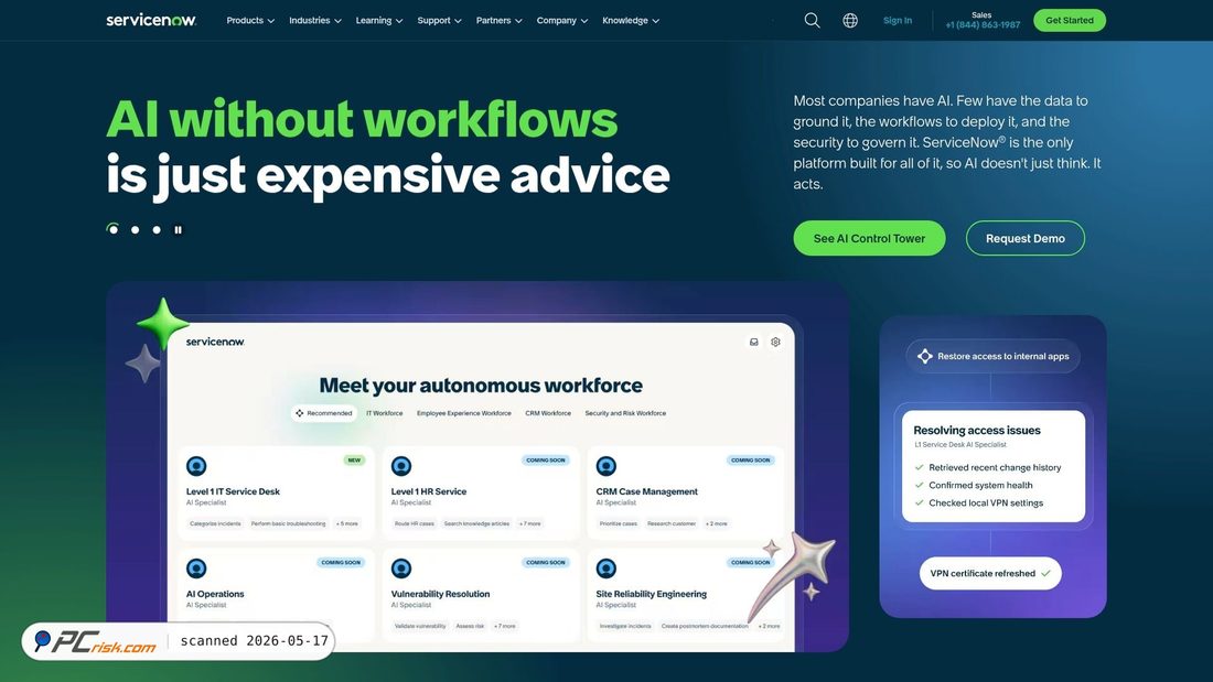 Screenshot di service-now.com