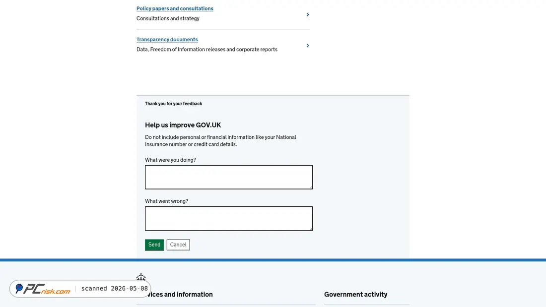 Screenshot von service.gov.uk