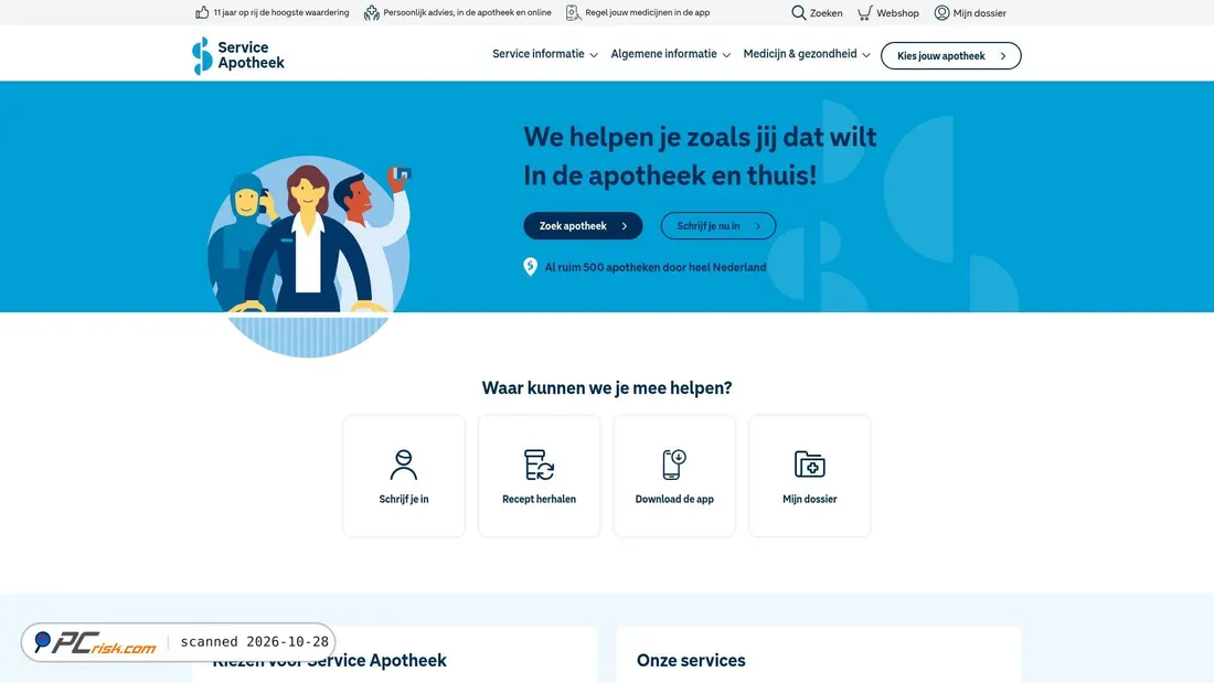 Zrzut ekranu serviceapotheek.nl