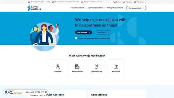 Zrzut ekranu serviceapotheek.nl