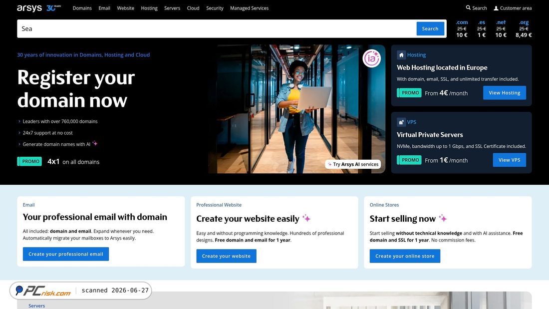 Screenshot of servidoresdns.net