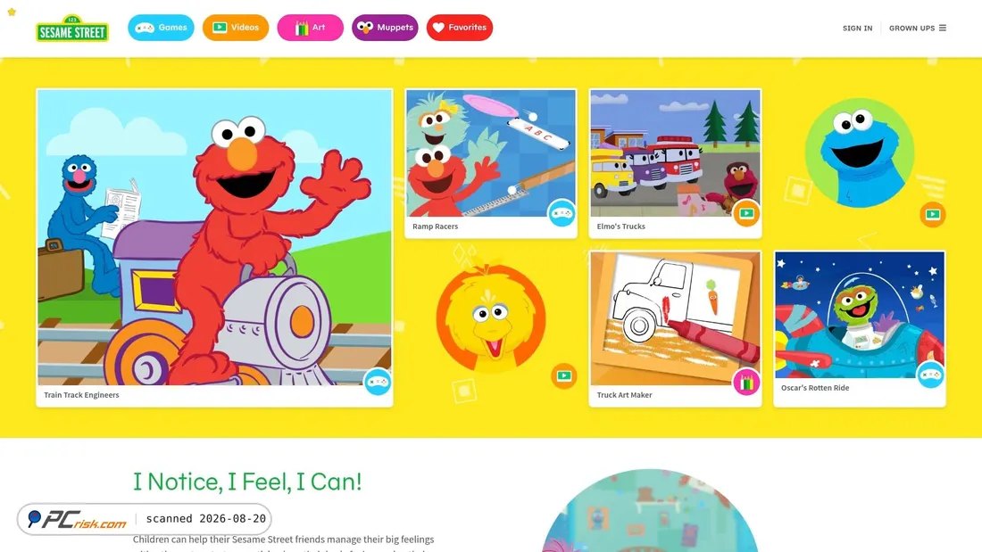Screenshot of sesamestreet.org