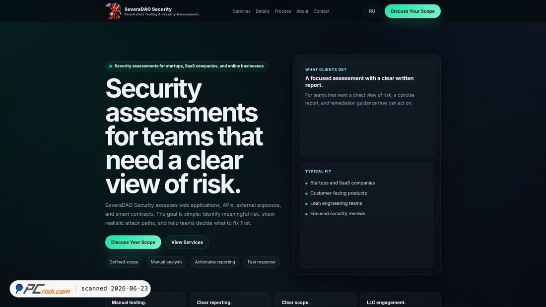Screenshot of severadao.ai
