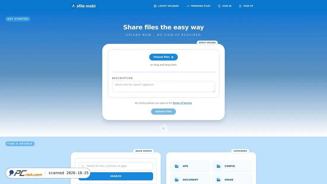 Screenshot of sfile.mobi