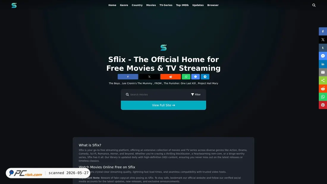Screenshot of sflix.gd