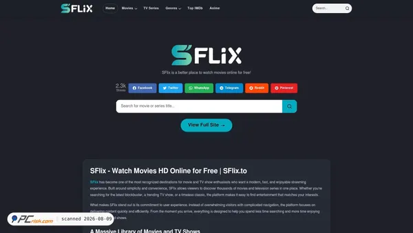 sflix.mobi screenshot