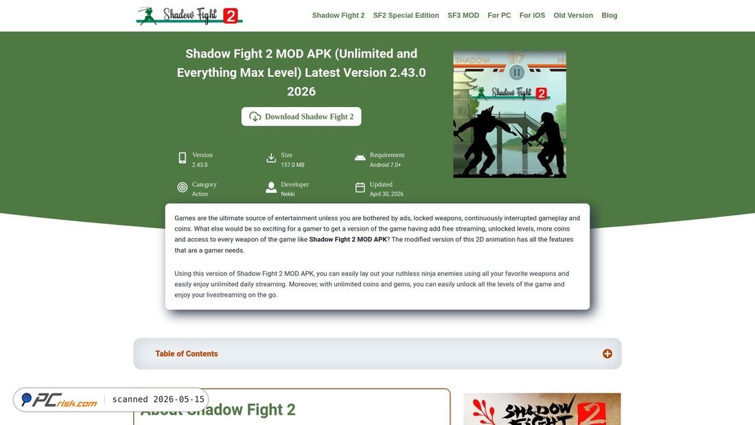 Screenshot of shadofight2apk.com