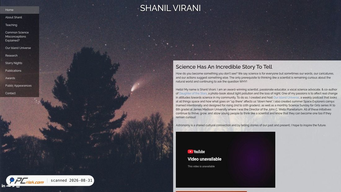 Screenshot von shanilvirani.com