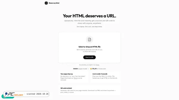 Capture d’écran de sharemyhtml.com