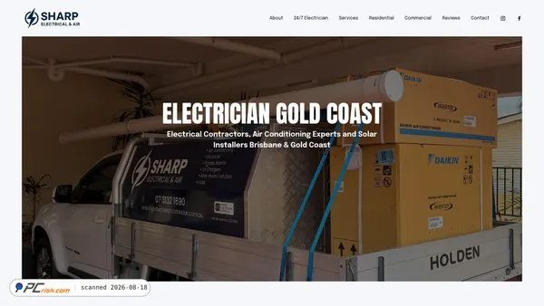 sharpelectricalandair.com.au screenshot