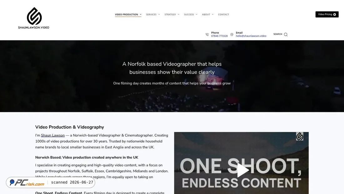 Screenshot of shaunlawson.video