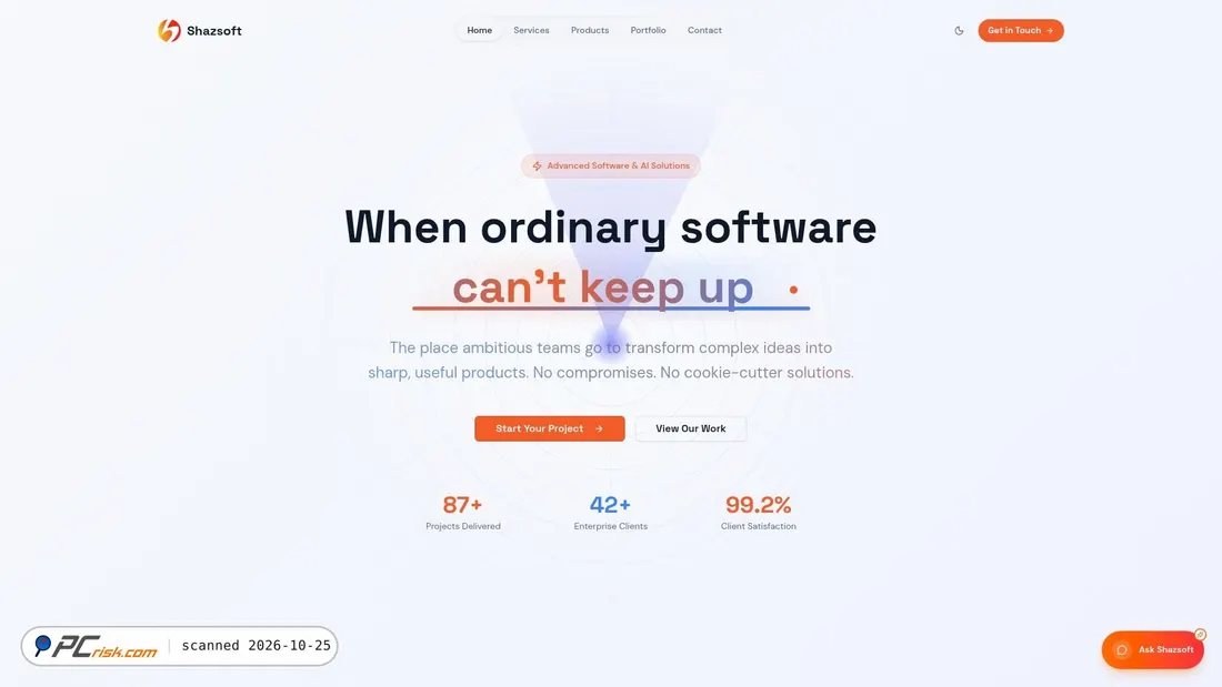 Screenshot von shazsoft.com