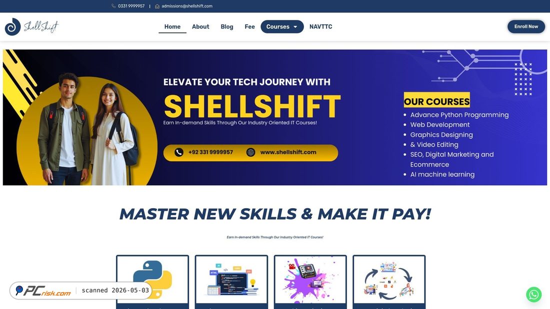 Screenshot von shellshift.com