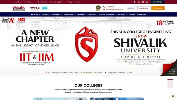 shivalikcollege.edu.in screenshot