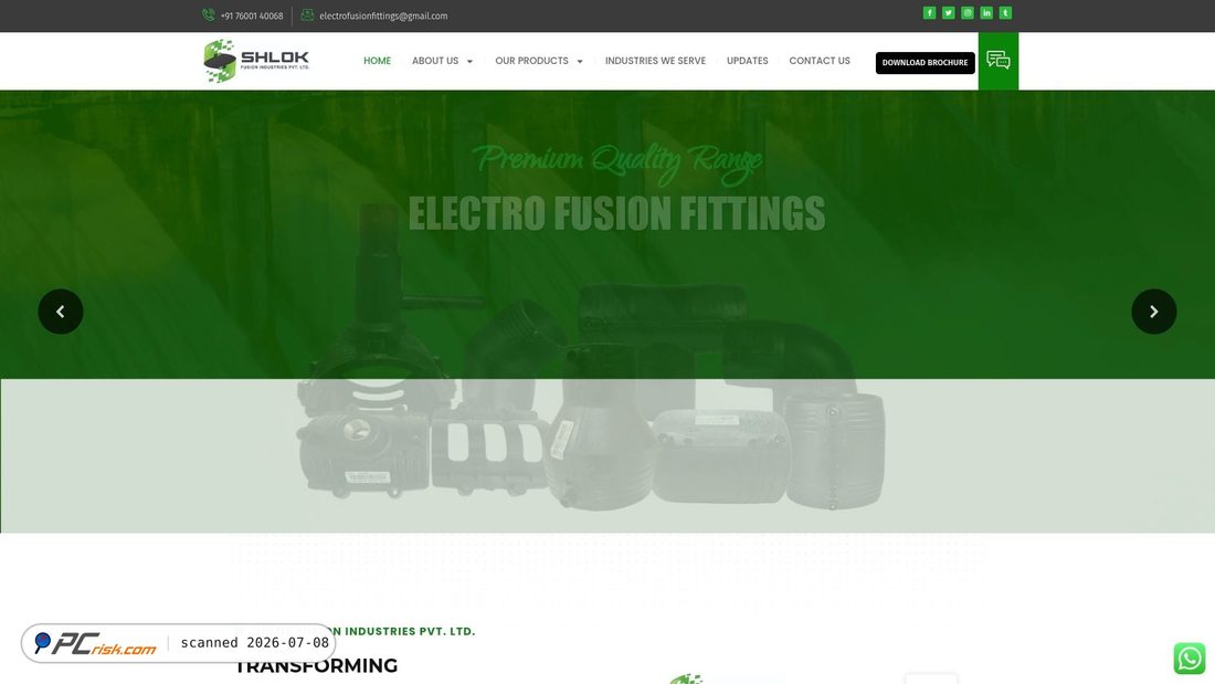 Screenshot von shlokfusionindustries.com