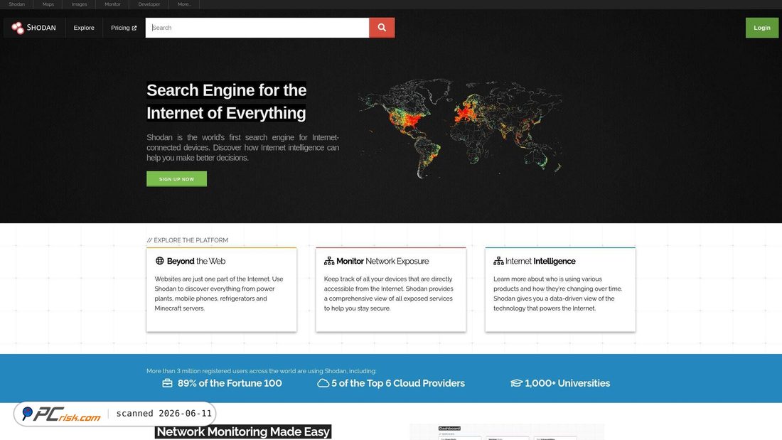 Screenshot of shodan.io