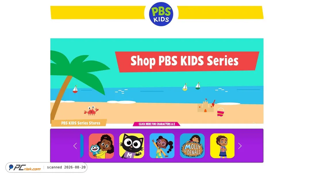 Screenshot of shop.pbskids.org