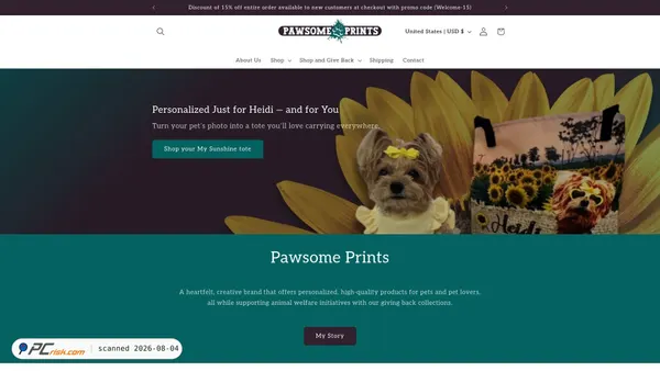 shoppawsomeprints.store screenshot