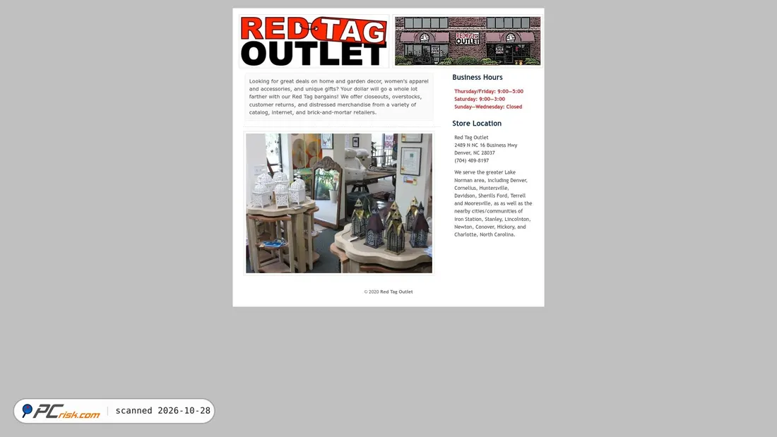 Screenshot of shopredtag.com