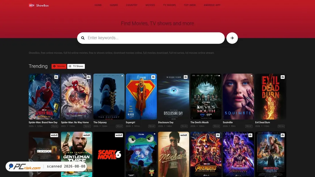 Captura de ecrã de showbox.media