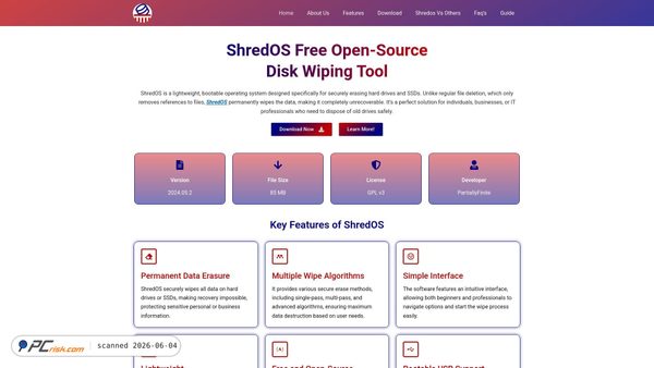 shredos.org screenshot