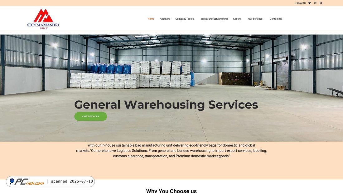 Screenshot of shrimamashri.com