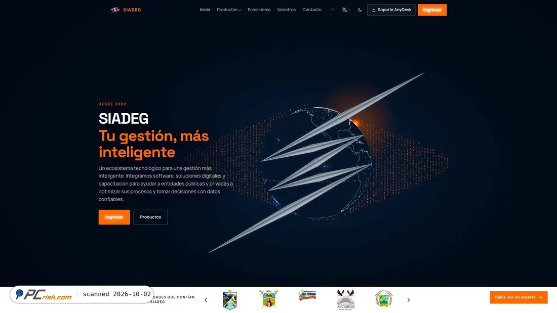 Captura de ecrã de siadeg.com