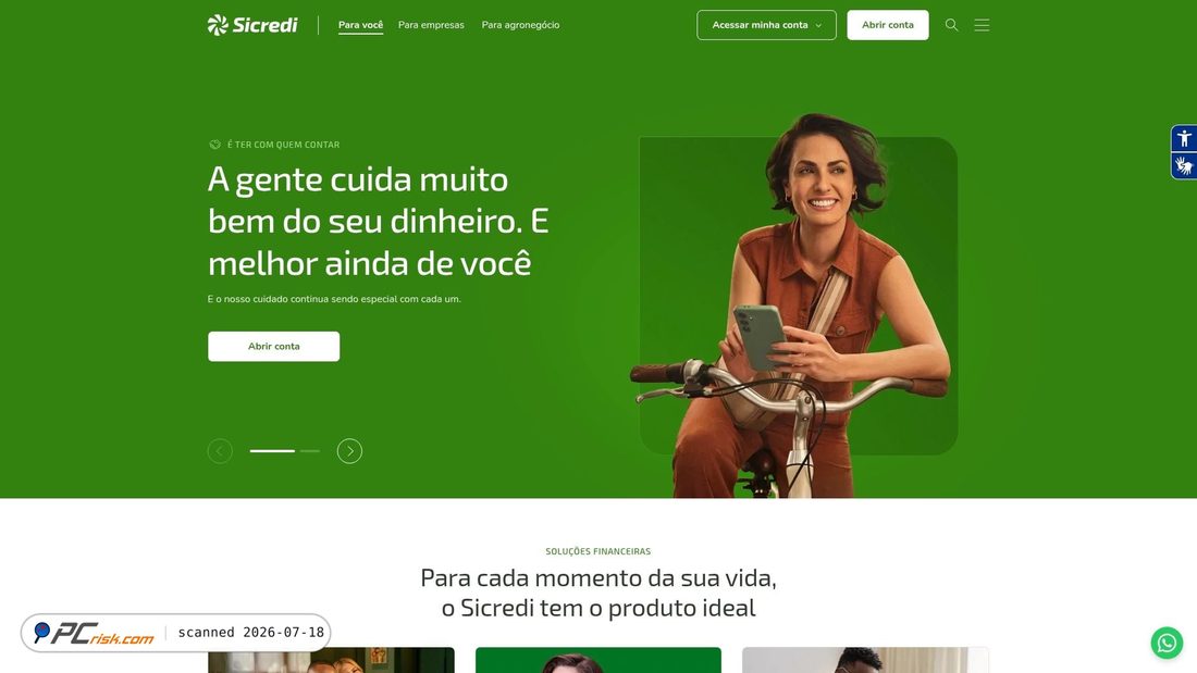 Screenshot of sicredi.com.br