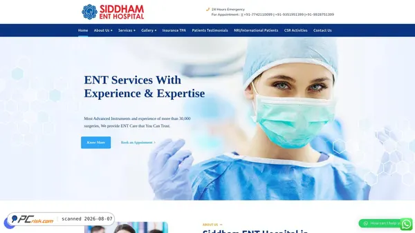 siddhamenthospital.com screenshot