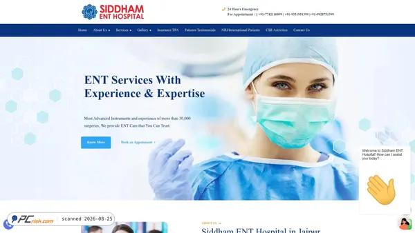 siddhamenthospital.com screenshot