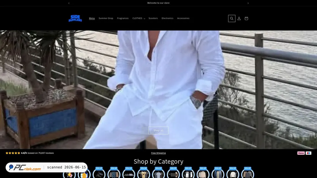 Screenshot of sidesuppliers.com