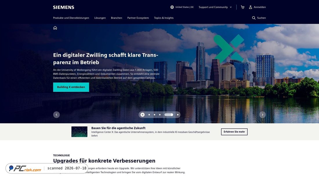 Screenshot of siemens.de