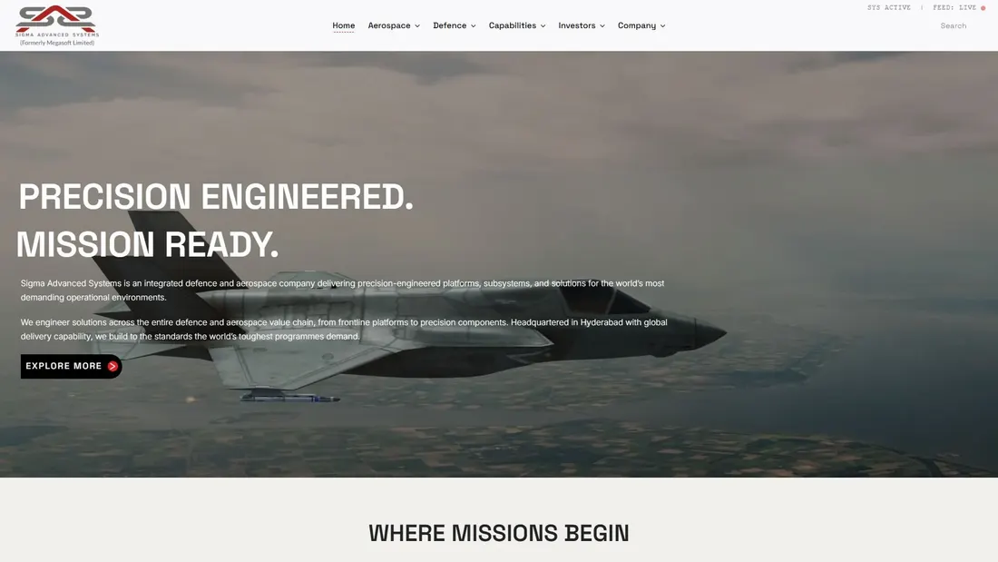 Screenshot of sigmaadvsys.com