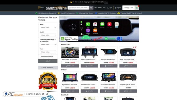 sigmacarstereo.com screenshot