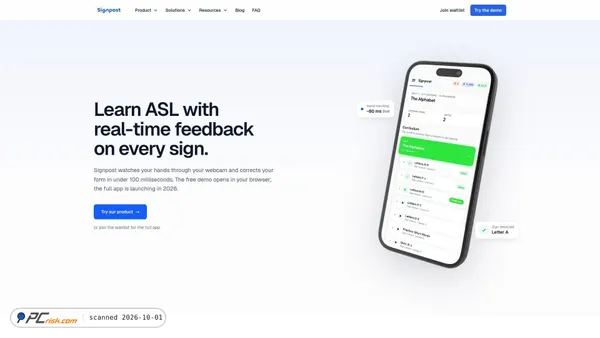 Capture d’écran de signpostasl.com