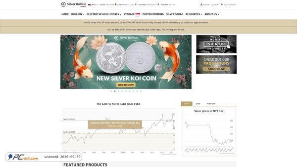 Captura de silverbullion.com.my