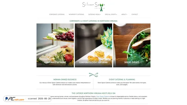 silverspooncaterers.com screenshot