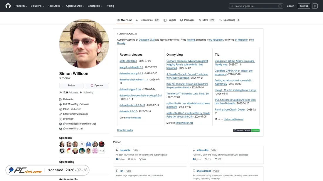 Screenshot of simonw.github.io