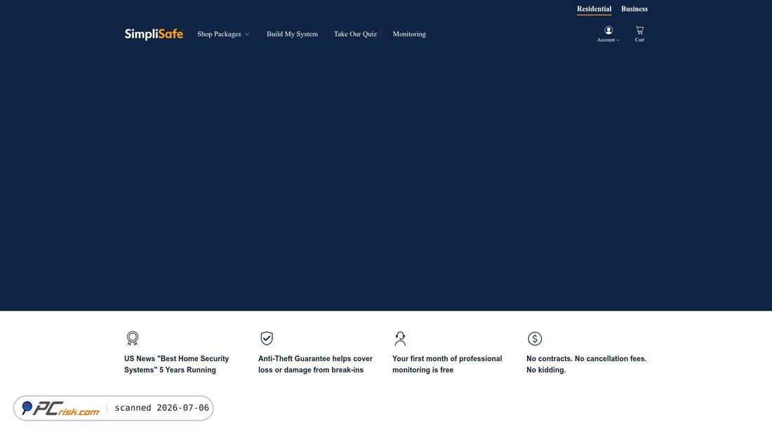 Screenshot of simplisafe.com