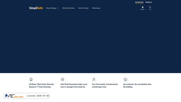 simplisafe.com screenshot